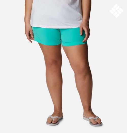 Women's Columbia PFG Coral Point III Shorts Turquoise | Plus Size CA-D641L